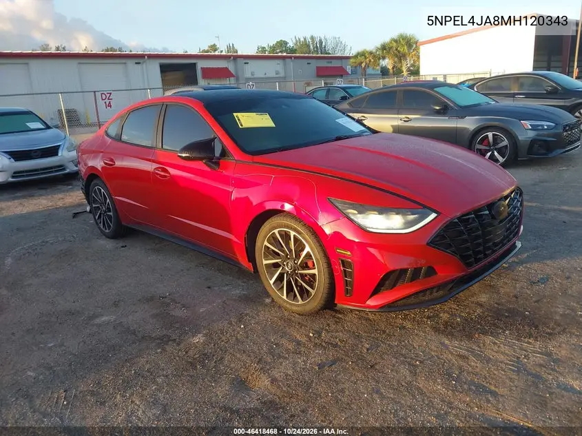 HYUNDAI SONATA 2021, VIN 5NPEL4JA8MH120343