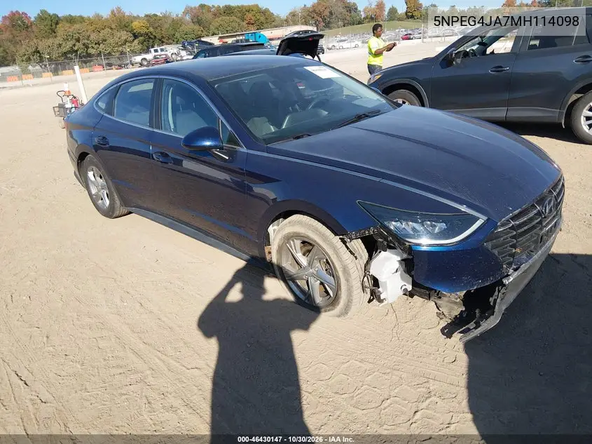 HYUNDAI SONATA 2021, VIN 5NPEG4JA7MH114098