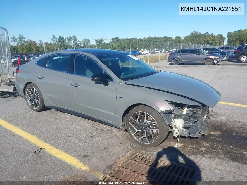 HYUNDAI SONATA 2022, VIN KMHL14JC1NA221551