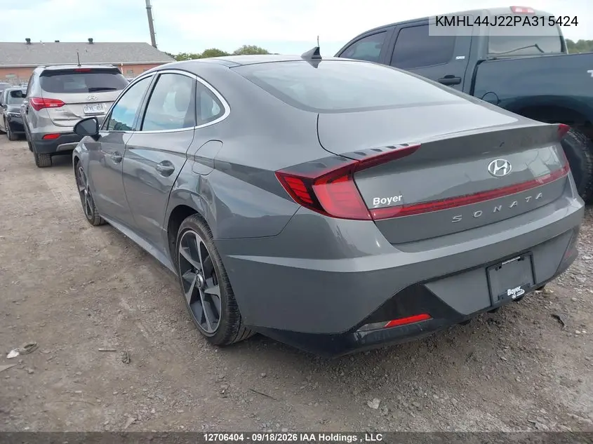 2023 HYUNDAI SONATA VIN KMHL44J22PA315424 — фото 3