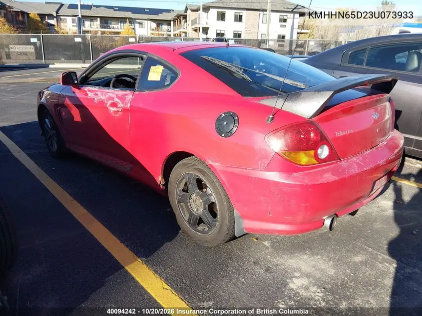 2003 HYUNDAI TIBURON VIN KMHHN65D23U073933 — фото 3