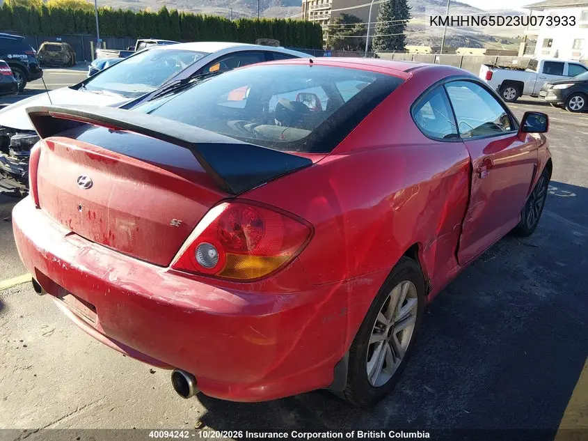 2003 HYUNDAI TIBURON VIN KMHHN65D23U073933 — фото 4