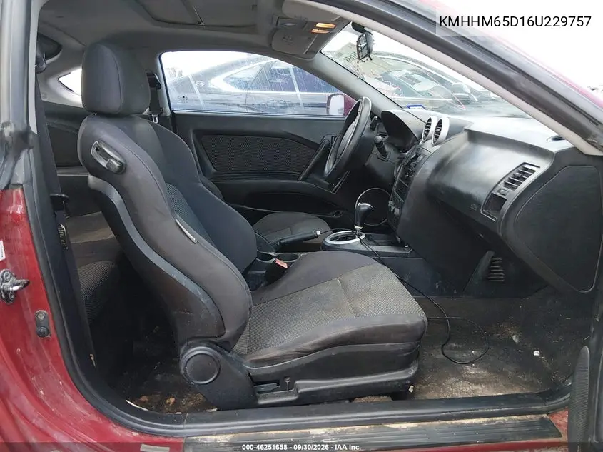 2006 HYUNDAI TIBURON VIN KMHHM65D16U229757 — фото 5
