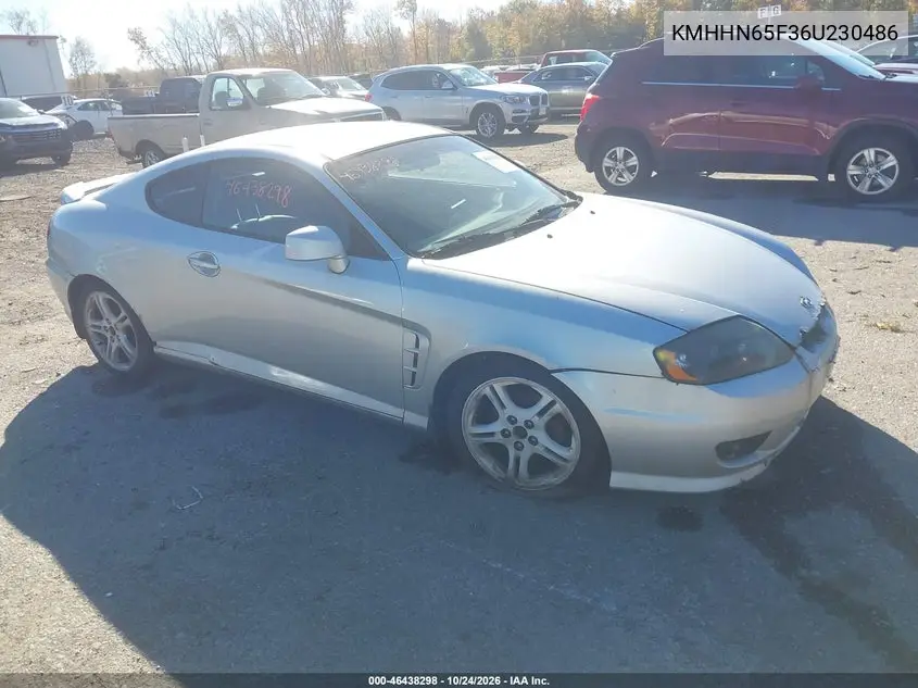 HYUNDAI TIBURON 2006, VIN KMHHN65F36U230486