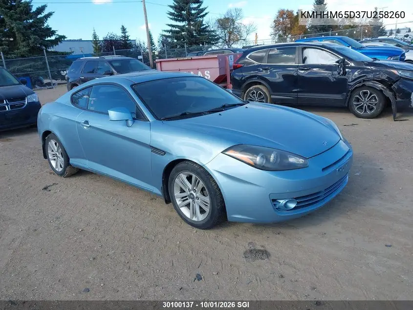 HYUNDAI TIBURON 2007, VIN KMHHM65D37U258260