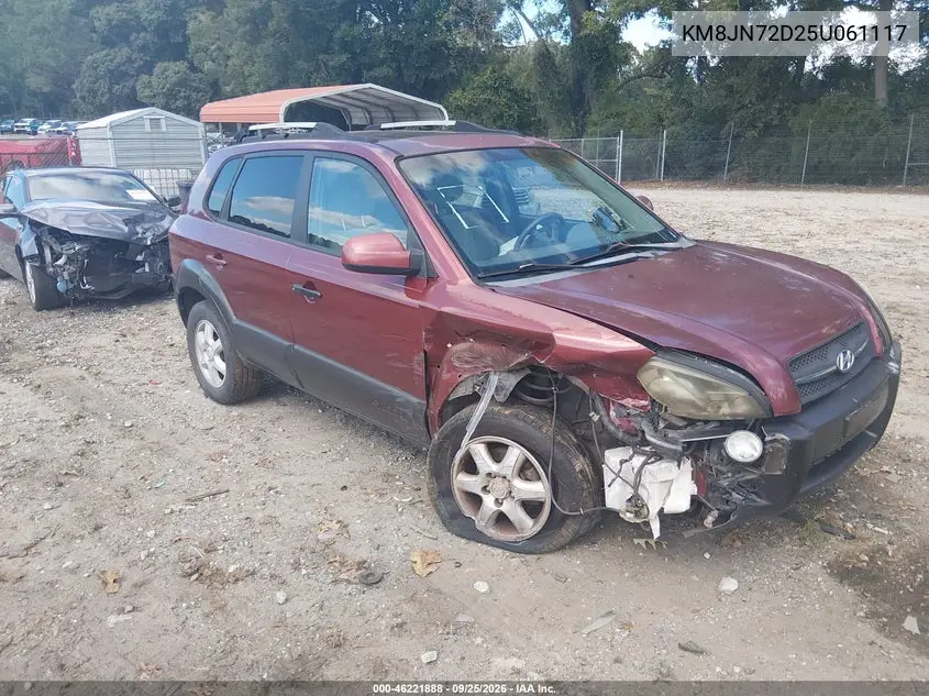HYUNDAI TUCSON 2005, VIN KM8JN72D25U061117