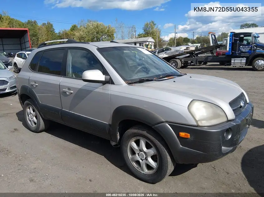 HYUNDAI TUCSON 2005, VIN KM8JN72D55U043355