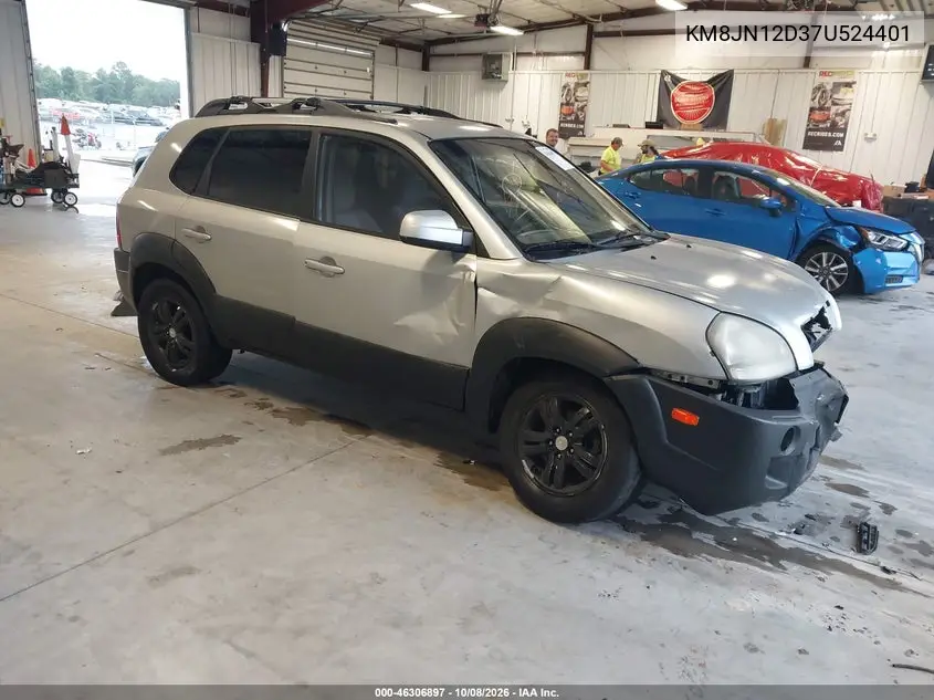HYUNDAI TUCSON 2007, VIN KM8JN12D37U524401