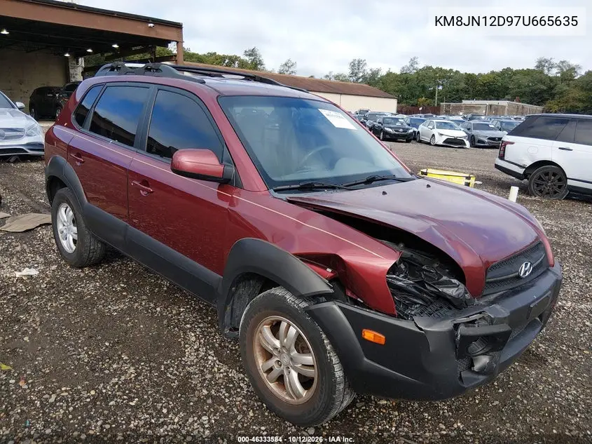 HYUNDAI TUCSON 2007, VIN KM8JN12D97U665635