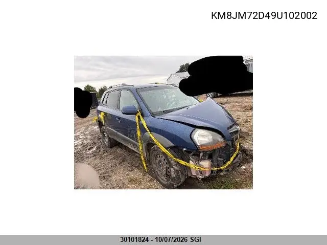 HYUNDAI TUCSON 2009, VIN KM8JM72D49U102002