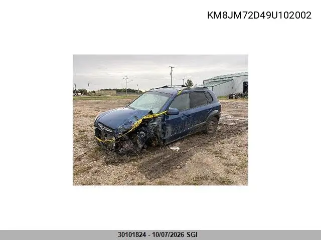 2009 HYUNDAI TUCSON VIN KM8JM72D49U102002 — фото 3