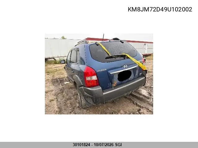 2009 HYUNDAI TUCSON VIN KM8JM72D49U102002 — фото 4