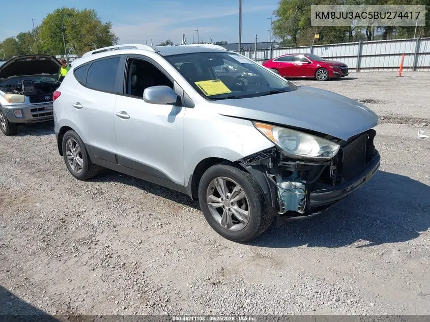 HYUNDAI TUCSON 2011, VIN KM8JU3AC5BU274417