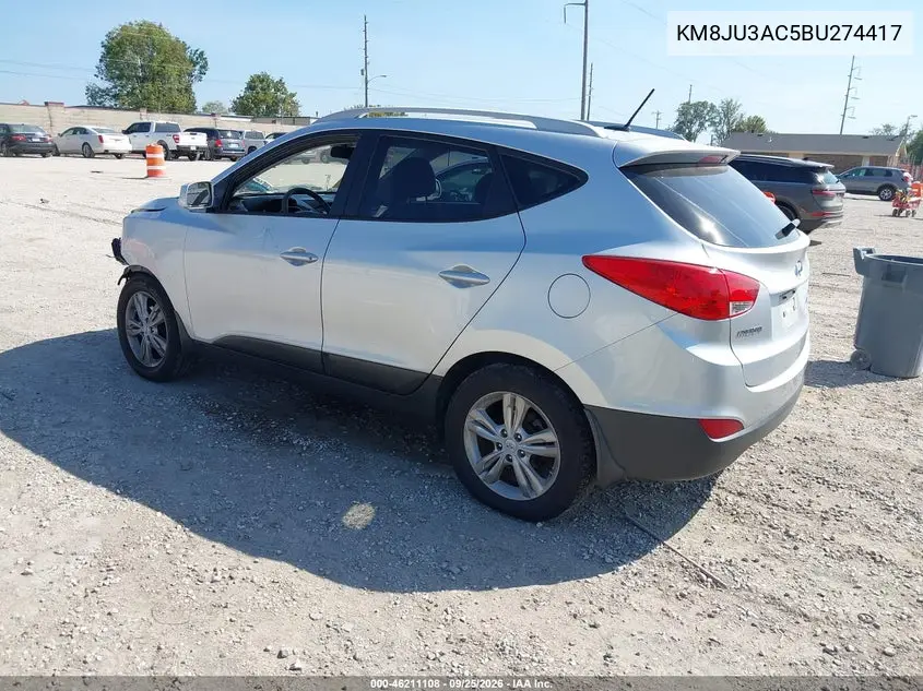 2011 HYUNDAI TUCSON VIN KM8JU3AC5BU274417 — фото 3