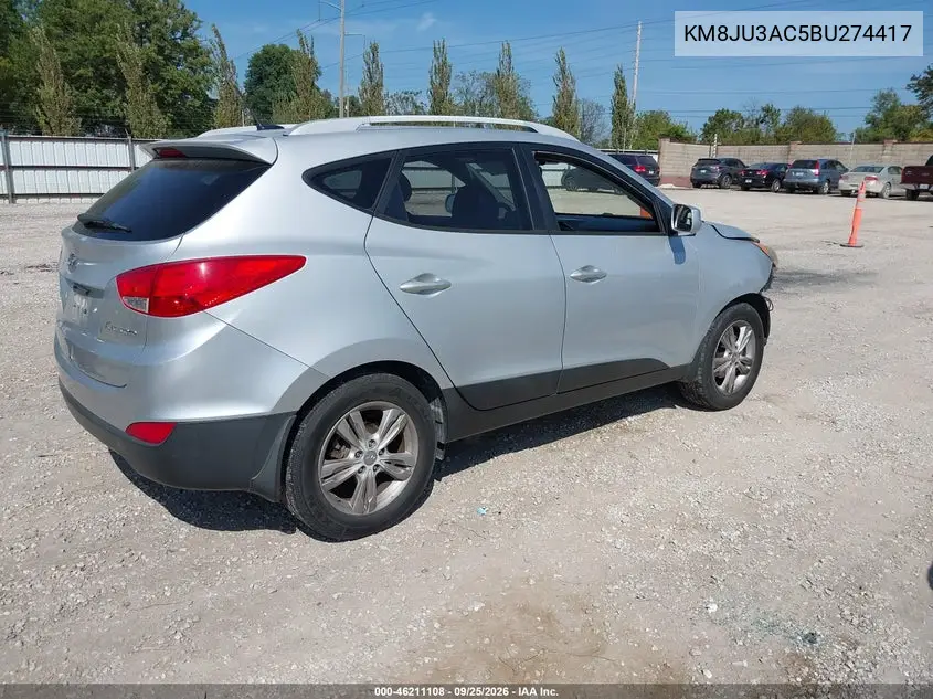 2011 HYUNDAI TUCSON VIN KM8JU3AC5BU274417 — фото 4