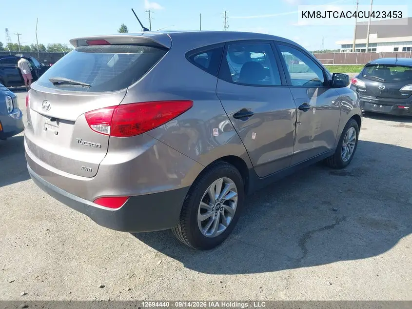 2012 HYUNDAI TUCSON VIN KM8JTCAC4CU423453 — фото 4