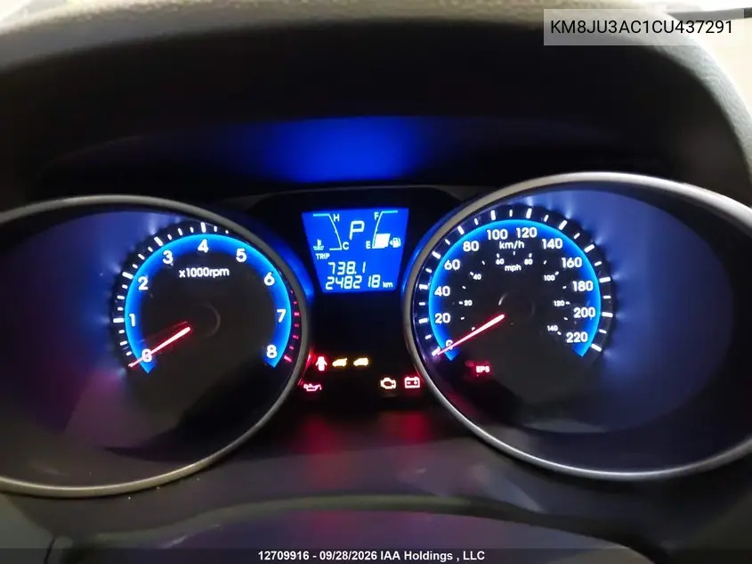 2012 HYUNDAI TUCSON VIN KM8JU3AC1CU437291 — фото 7