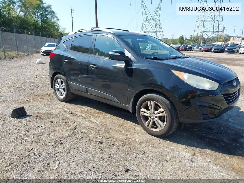 HYUNDAI TUCSON 2012, VIN KM8JUCAC3CU416202