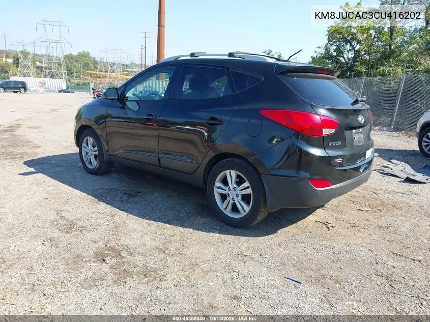 2012 HYUNDAI TUCSON VIN KM8JUCAC3CU416202 — фото 3