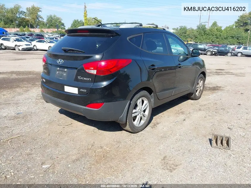 2012 HYUNDAI TUCSON VIN KM8JUCAC3CU416202 — фото 4