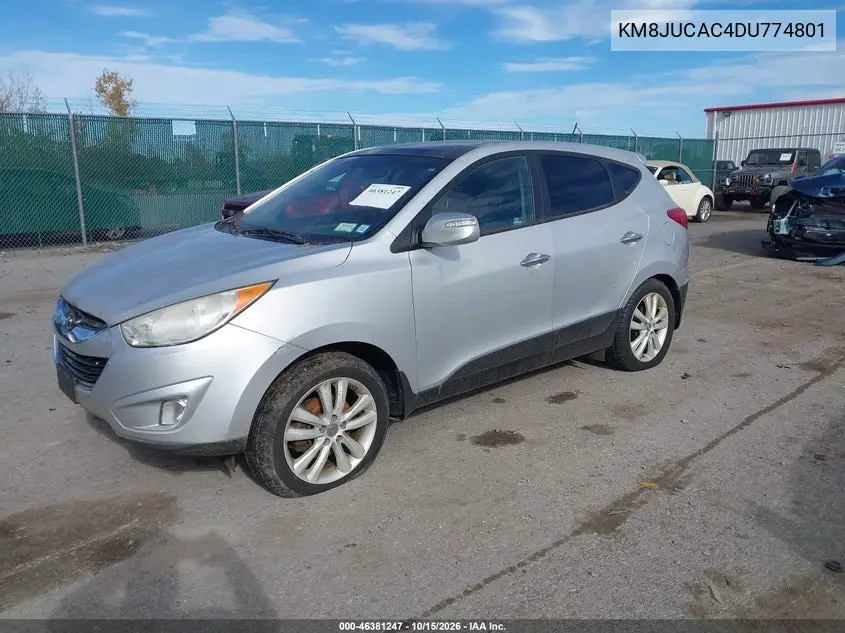 2013 HYUNDAI TUCSON VIN KM8JUCAC4DU774801 — фото 2
