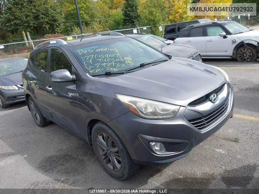 HYUNDAI TUCSON 2014, VIN KM8JUCAG4EU792932
