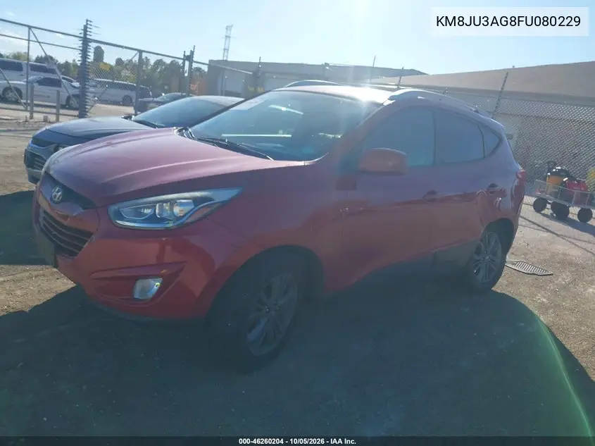 2015 HYUNDAI TUCSON VIN KM8JU3AG8FU080229 — фото 2