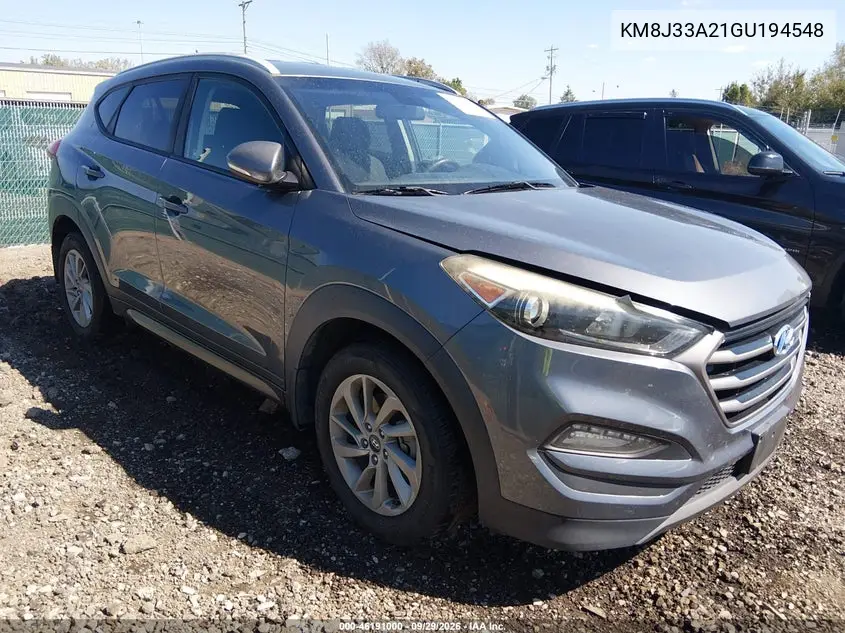 HYUNDAI TUCSON 2016, VIN KM8J33A21GU194548