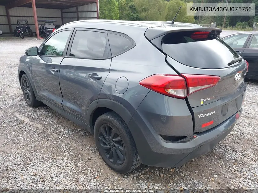 2016 HYUNDAI TUCSON VIN KM8J33A43GU075756 — фото 3