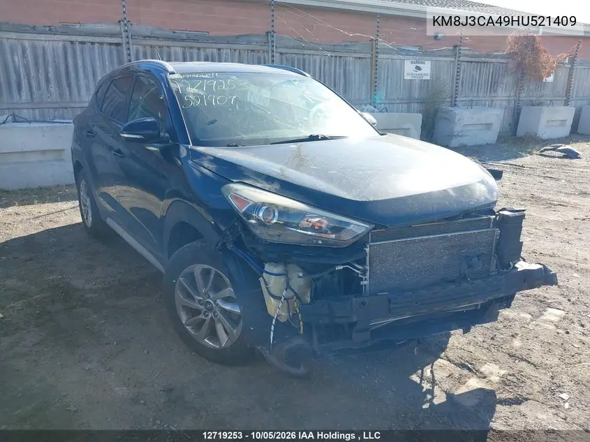 HYUNDAI TUCSON 2017, VIN KM8J3CA49HU521409
