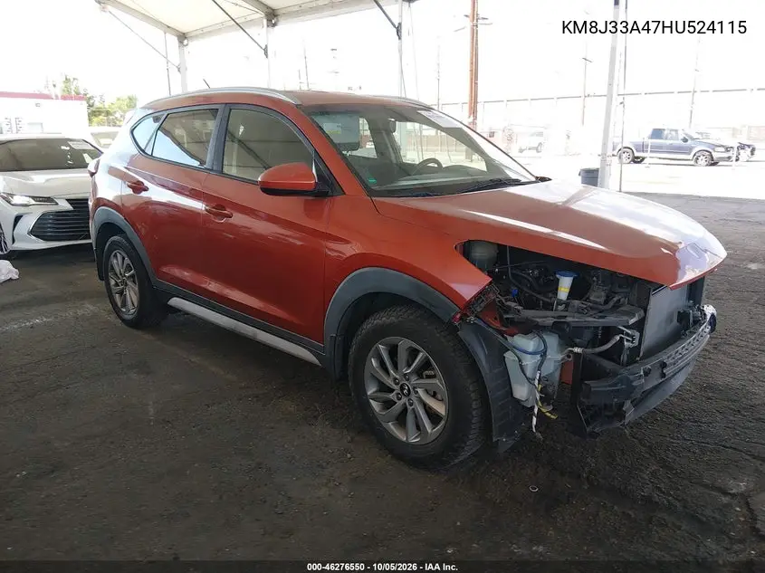 HYUNDAI TUCSON 2017, VIN KM8J33A47HU524115