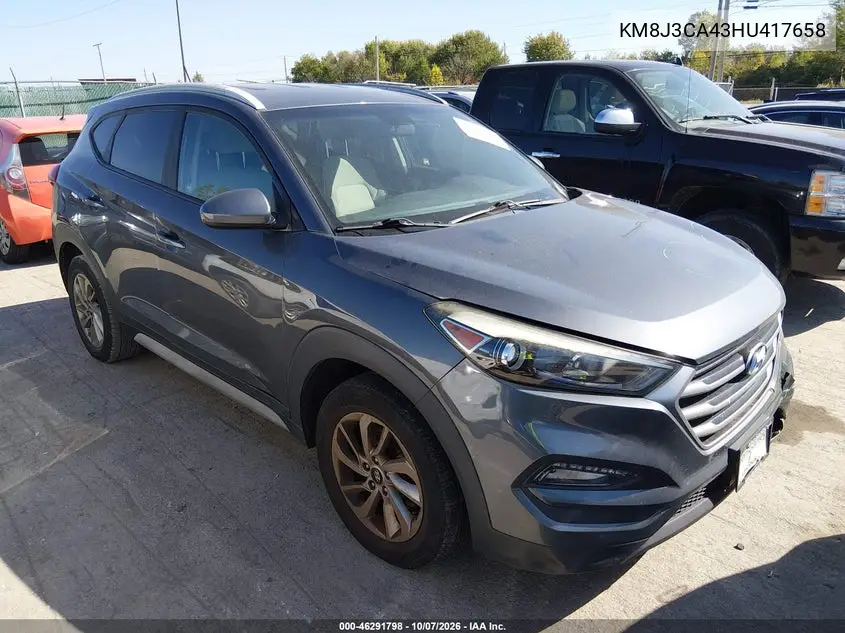 HYUNDAI TUCSON 2017, VIN KM8J3CA43HU417658