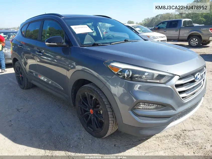HYUNDAI TUCSON 2017, VIN KM8J3CA22HU478952