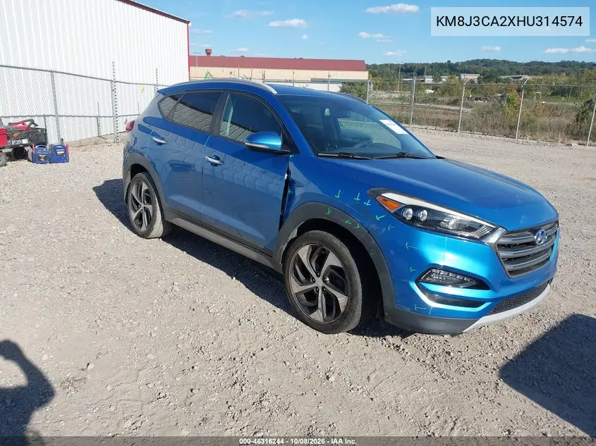 HYUNDAI TUCSON 2017, VIN KM8J3CA2XHU314574