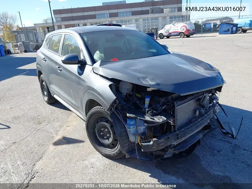 HYUNDAI TUCSON 2019, VIN KM8J23A43KU016007
