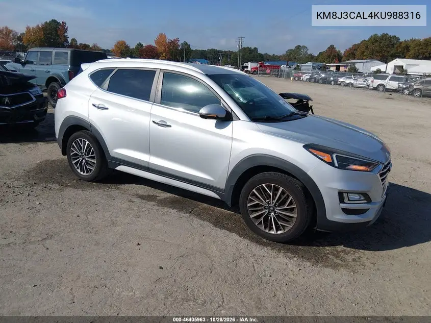 HYUNDAI TUCSON 2019, VIN KM8J3CAL4KU988316