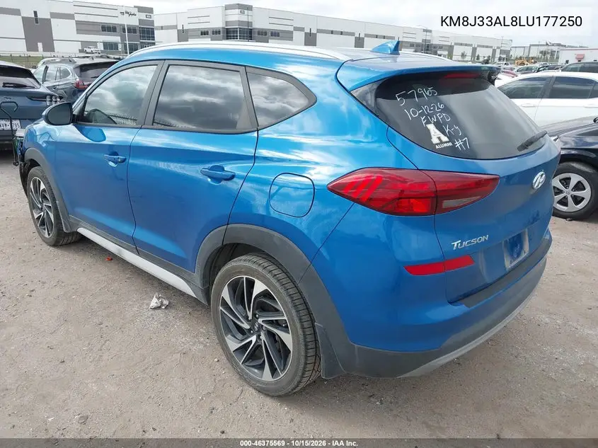 2020 HYUNDAI TUCSON VIN KM8J33AL8LU177250 — фото 3