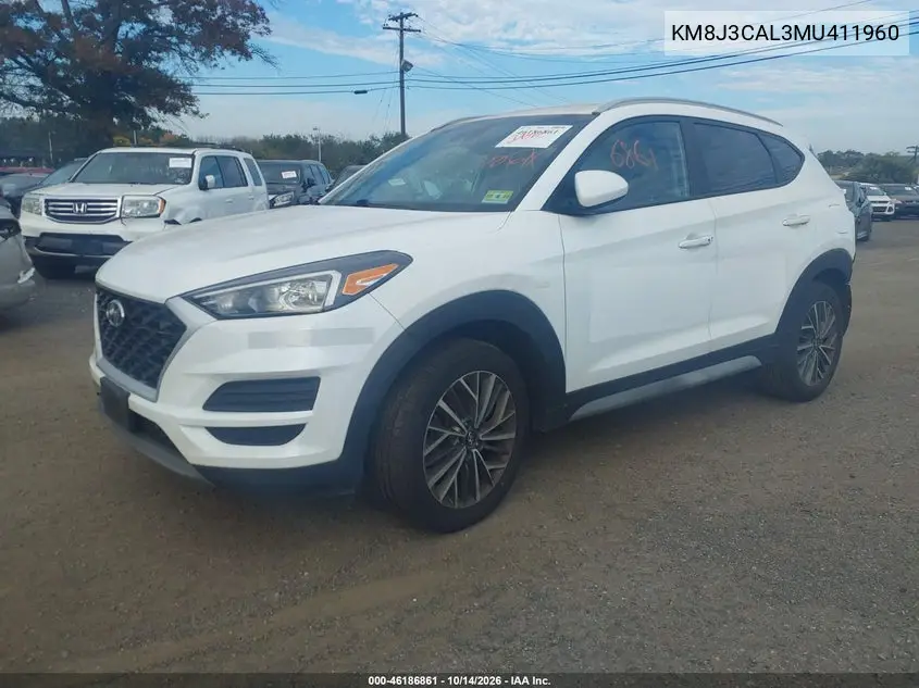 2021 HYUNDAI TUCSON VIN KM8J3CAL3MU411960 — фото 2