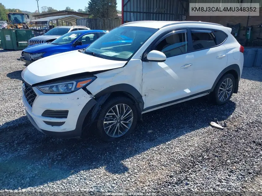 2021 HYUNDAI TUCSON VIN KM8J3CAL4MU348352 — фото 2