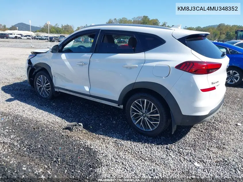 2021 HYUNDAI TUCSON VIN KM8J3CAL4MU348352 — фото 3
