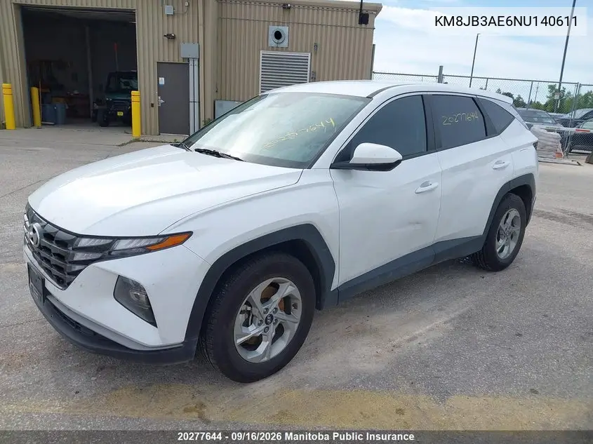 2022 HYUNDAI TUCSON VIN KM8JB3AE6NU140611 — фото 2
