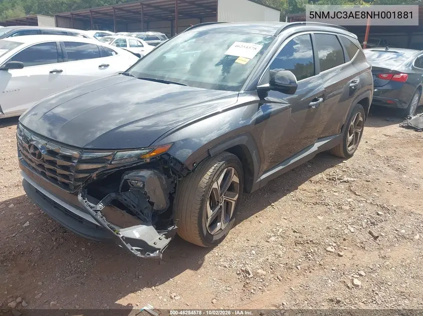 2022 HYUNDAI TUCSON VIN 5NMJC3AE8NH001881 — фото 2