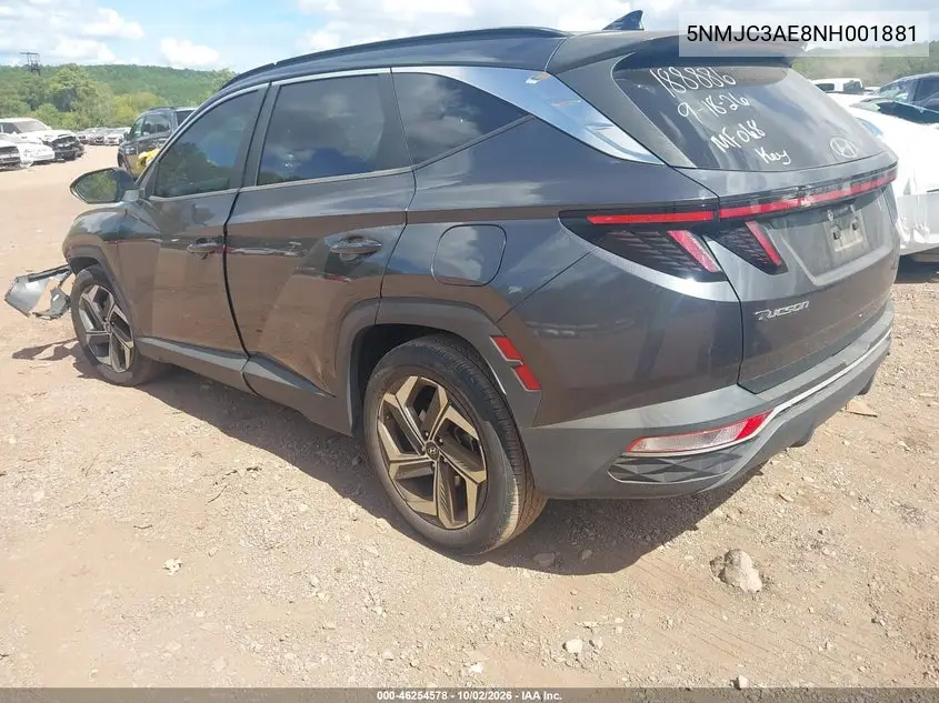 2022 HYUNDAI TUCSON VIN 5NMJC3AE8NH001881 — фото 3