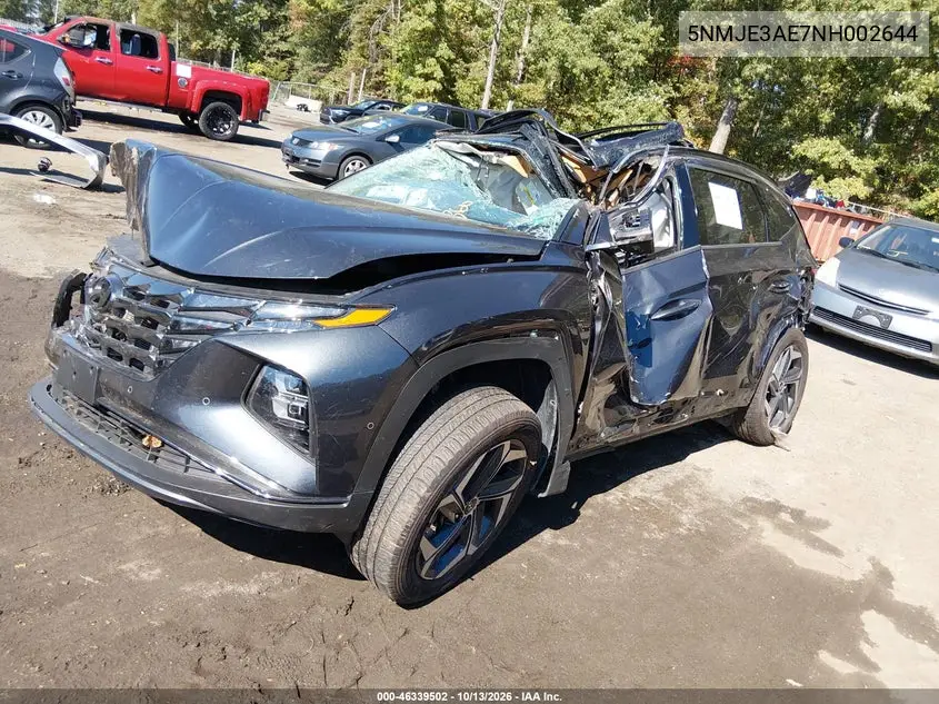 2022 HYUNDAI TUCSON VIN 5NMJE3AE7NH002644 — фото 2