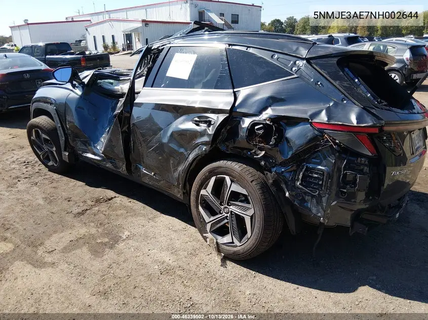 2022 HYUNDAI TUCSON VIN 5NMJE3AE7NH002644 — фото 3