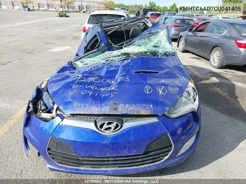 2012 HYUNDAI VELOSTER VIN KMHTC6AD7CU041405 — фото 12
