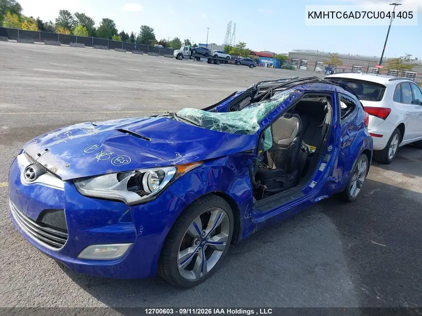 2012 HYUNDAI VELOSTER VIN KMHTC6AD7CU041405 — фото 6