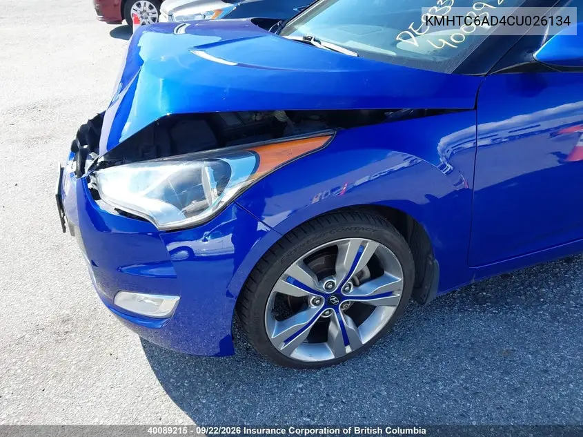 2012 HYUNDAI VELOSTER VIN KMHTC6AD4CU026134 — фото 2