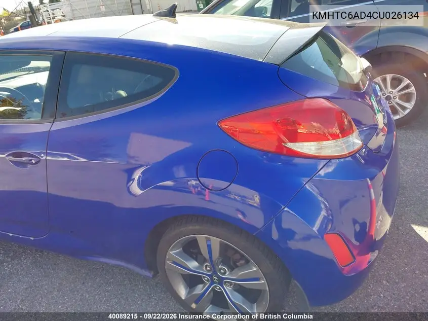 2012 HYUNDAI VELOSTER VIN KMHTC6AD4CU026134 — фото 3