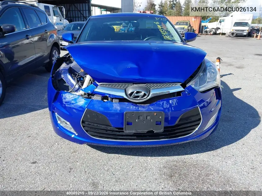 2012 HYUNDAI VELOSTER VIN KMHTC6AD4CU026134 — фото 6